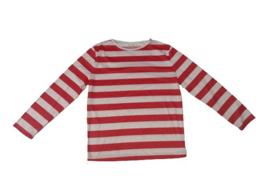 Felnőtt L-XL-es piros-fehér csíkos jelmezfelső