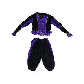 140-es lila-fekete plüss jelmezruha (pl. udvaronc)