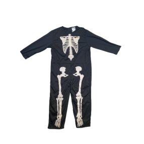 4-6 évesre fekete csontvázas kezeslábas - Halloween