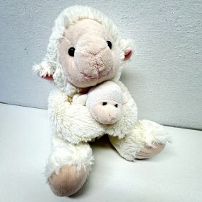 Bárány anya és gyermeke plüss, játékfigura (26 cm)