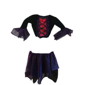   Kb 4-6 évesre fekete-pink tüllös plüss halloween jelmez, kétrészes