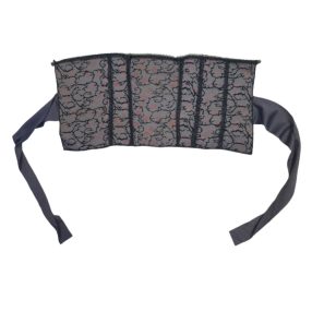 Szürke virágos vastag öv, gésa jelmezkiegészítő - ÚJ