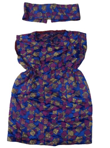 Nagylányra vagy kisebb női méretre lila-kék jelmezruha fejpánttal