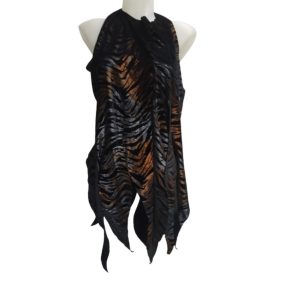 Női rojtos tigrismintás ősember, ősnő jelmezruha