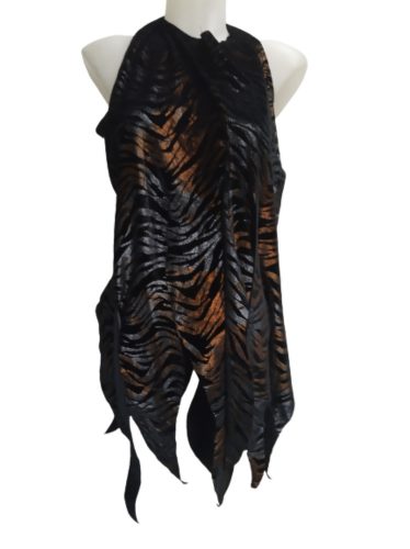 Női rojtos tigrismintás ősember, ősnő jelmezruha