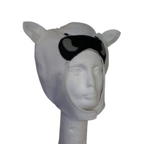 Fehér állatkás polár jelmezkiegészítő, fejdísz