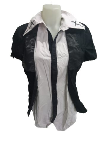 Női XL-es fekete-fehér jelmezfelső - Punk Rave