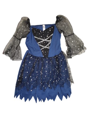 16-18 évesre kék-fekete csillagos boszorkány jelmez