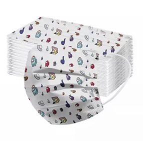 Among Us szájmaszk fehér aprómintás (5 db)