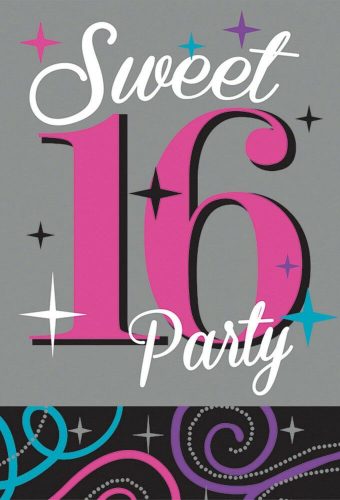 Happy Birthday 16 Party Meghívó