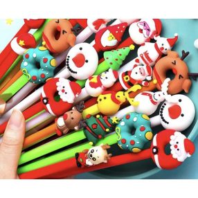 Karácsonyi figurás toll (fehér)