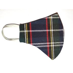 2 rétegű védőmaszk - férfi (kék-zöld kockás)