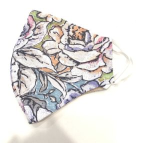 2 rétegű védőmaszk (virágos) - Felnőtt