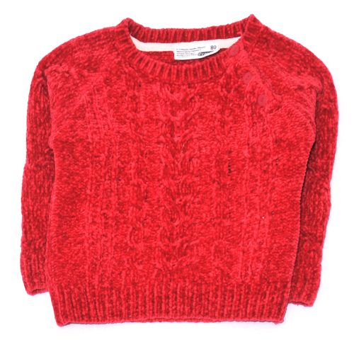 Piros, zsenília pulóver (80)