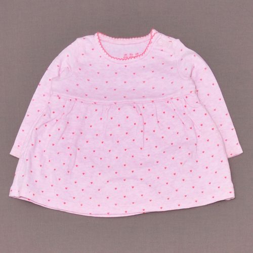 Rózsaszín, szives ruha bodyval (56-62)