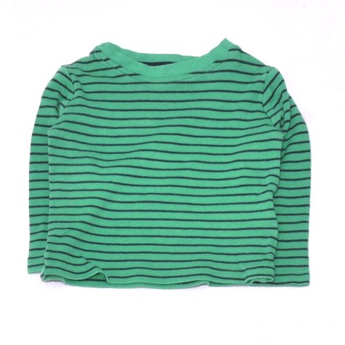 Zöld-kék csíkos hosszú ujjú póló (62-68)