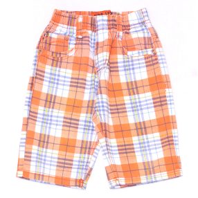 Narancssárga-fehér kockás rövidnadrág (104)