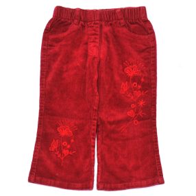 Piros, hímzett kordnadrág (86)
