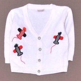 Fehér, repülős kardigán (62-68)