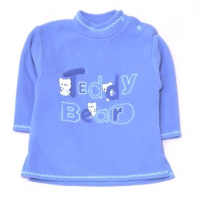 Kék, mackós pulóver (62*)