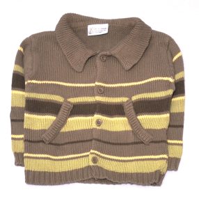 Barna, Zöld csíkos kardigán (68*)