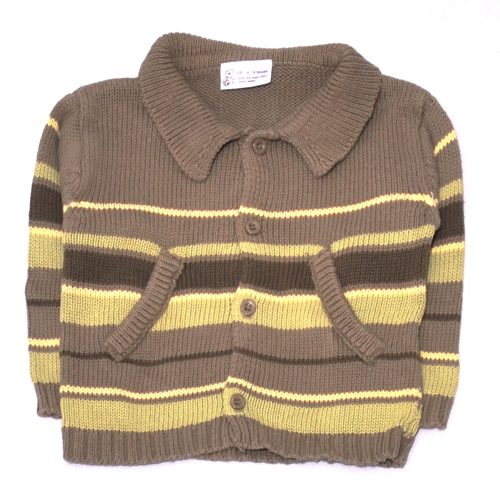 Barna, Zöld csíkos kardigán (68*)