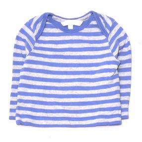 Kék, Szürke csíkos hosszú ujjú póló (62-68)