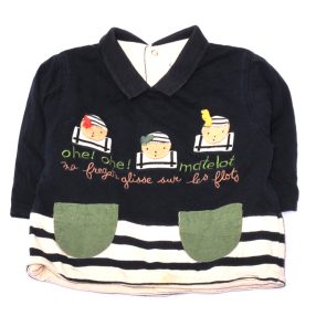 Sötétkék, figurás pulóver (68)