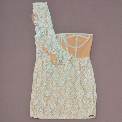 Barna, Kék alkalmi pántnélküli ruha (176*)