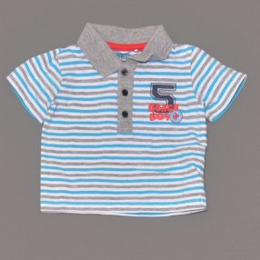 Kék, Szürke csíkos galléros póló (62)