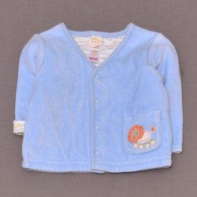 Világoskék, plüss kardigán (62)