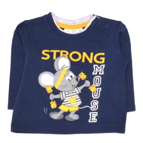 Sötétkék, egérkés pulóver (68)