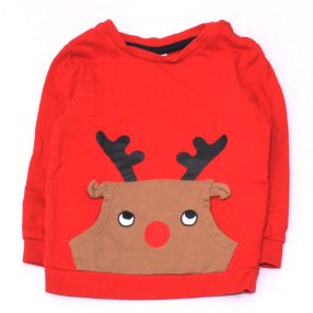 Piros, rénszarvas pulóver (86)