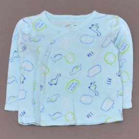 Világoskék, dínós hosszú ujjú felső (74)