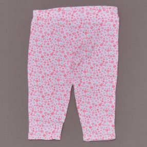 Fehér, virágmintás leggings (68-74)