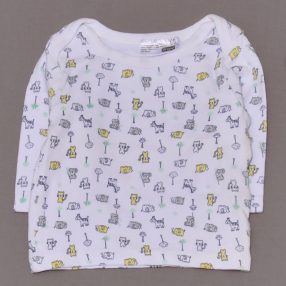 Fehér, állatos hosszú ujjú felső (68)