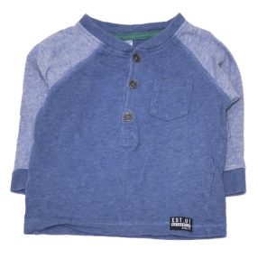 Kék csíkos hosszú ujjú póló (62-68)