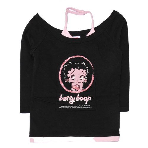 Fekete, Betty Boop hosszú ujjú felső (152-158)