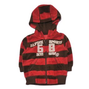 Barna, Piros csíkos thermo pulóver (62-68)