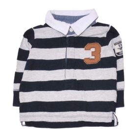 Szürke, Kék csíkos hosszú ujjú póló (56-62)