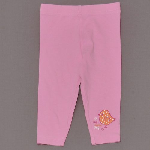 Rózsaszín, madárkás leggings (74-80*)