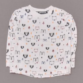 Fehér, állatos hosszú ujjú póló (68)