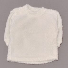 Fehér, szőrmés pulóver (68*)