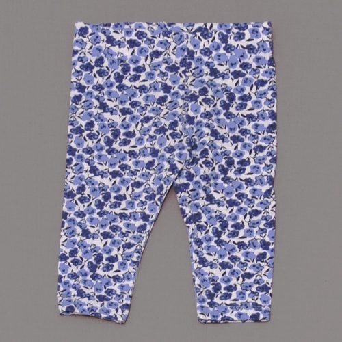 Szürke, Kék virágmintás leggings (62-68)