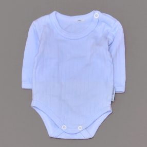 Világoskék, bordás hosszú ujjú body (50*)