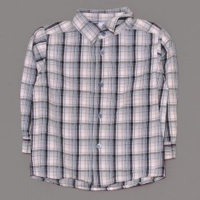 Kék kockás hosszú ujjú ing (98)