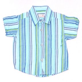 Kék csíkos rövid ujjú ing (74)