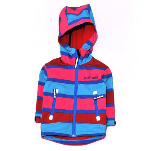 Kék, Rózsaszín csíkos softshell kabát (80)