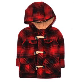 Piros, Fekete kockás szövetkabát (74-80)