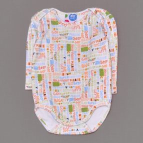 Fehér, feliratos rövid ujjú body (68)